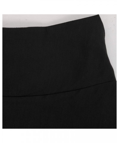 Women's Casual Button Down Pleated Skirt Solid Color Maxi Skirt A Line High Waist Skirt with Pocket B-black $8.24 Shorts