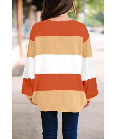 Women's Crew Neck Color Block Oversized Sweaters Knitted Pullover Jumper Tops Casual Lantern Sleeve Sweater Cloblockor $22.00...