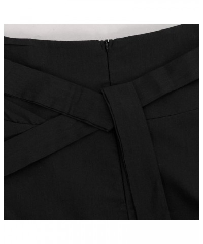 Women's Casual Button Down Pleated Skirt Solid Color Maxi Skirt A Line High Waist Skirt with Pocket B-black $8.24 Shorts