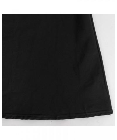 Women's Casual Button Down Pleated Skirt Solid Color Maxi Skirt A Line High Waist Skirt with Pocket B-black $8.24 Shorts