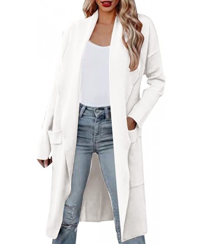 Women's Wool Trench Coats Long Classic Winter Lapel Collar Belted Pea Coats Fashion Loose Wool Peacoat Jackets N-white $24.74...