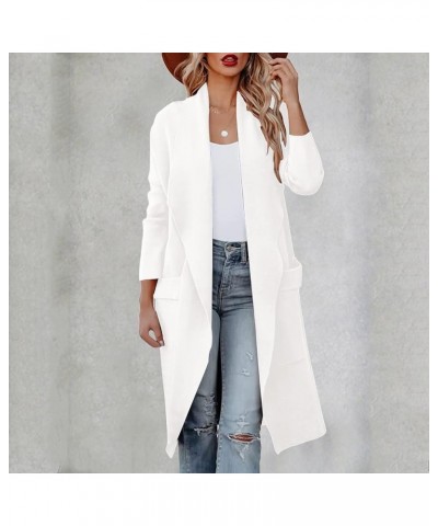 Women's Wool Trench Coats Long Classic Winter Lapel Collar Belted Pea Coats Fashion Loose Wool Peacoat Jackets N-white $24.74...