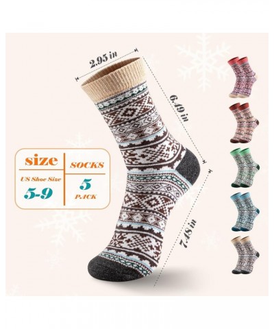 Womens Wool Socks - 5 Pairs Thick Soft Women's Socks, Winter Socks for Women Men, thermal socks for women sock 11 $7.55 Activ...