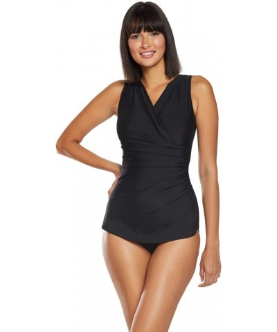 Tummy Control One Piece Swimsuit Isabella Tummy Control Wrap - Black $23.08 Swimsuits