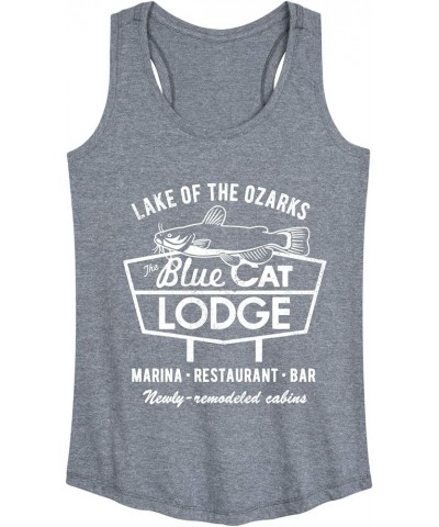 The Blue Cat Lodge - Ladies Racerback Tank Heather Grey $10.39 Tanks