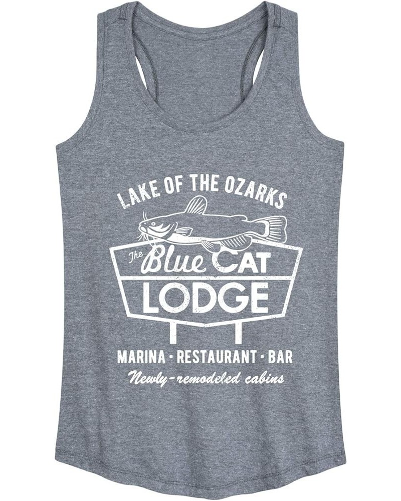 The Blue Cat Lodge - Ladies Racerback Tank Heather Grey $10.39 Tanks