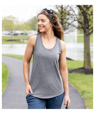 The Blue Cat Lodge - Ladies Racerback Tank Heather Grey $10.39 Tanks