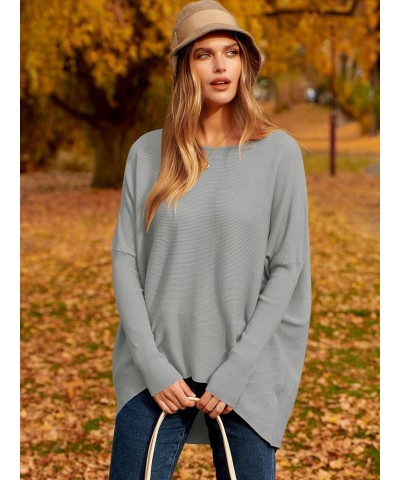 Women's Oversized Sweater Boat Neck Long Batwing Sleeve Off Shoulder Knit Pullover Top 2023 Fall Trendy Tunic Light Grey $27....