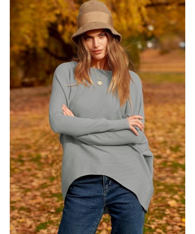 Women's Oversized Sweater Boat Neck Long Batwing Sleeve Off Shoulder Knit Pullover Top 2023 Fall Trendy Tunic Light Grey $27....