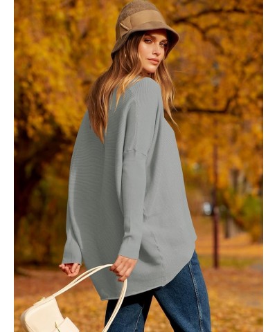 Women's Oversized Sweater Boat Neck Long Batwing Sleeve Off Shoulder Knit Pullover Top 2023 Fall Trendy Tunic Light Grey $27....