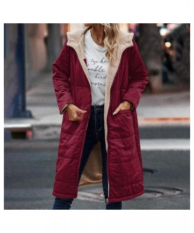 Womens Long Winter Coat with Hood Sherpa Fleece Lined Puffer Coats Quilted Shearling Down Jackets Warm Parkas Overcoat A1_win...