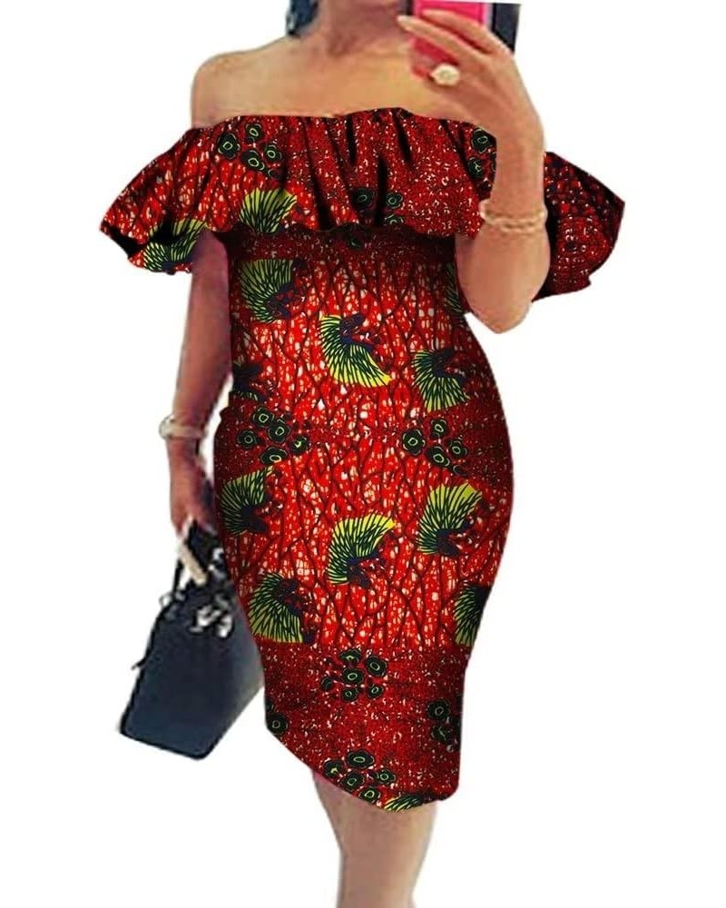 Africa Dresses for Women Dashiki Off The Shoulder African Dress Bazin Plus Size Traditional African Clothing Cl23 $26.79 Dresses