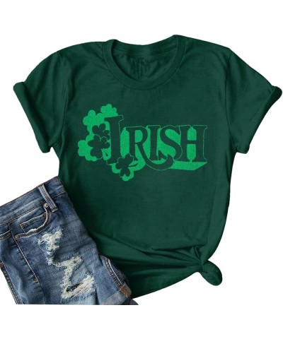 St Patrick's Day Shirt Women: Lucky Mama T-Shirt Shamrock Graphic Shirts Mom Gift Tee Tops Casual Short Sleeve Tee Green-embr...