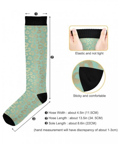 Colorful Leopard Spot Compression Socks for Women & Men Circulation Long Socks for Running Cycling Athletic Nurse Gold Leopar...