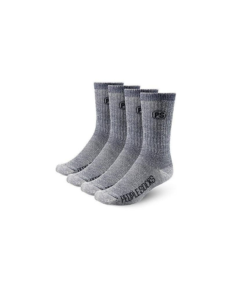 Men's Women's Merino wool crew socks 4 pairs 71% premium with Arch support Made in USA Small-medium Navy $21.60 Activewear