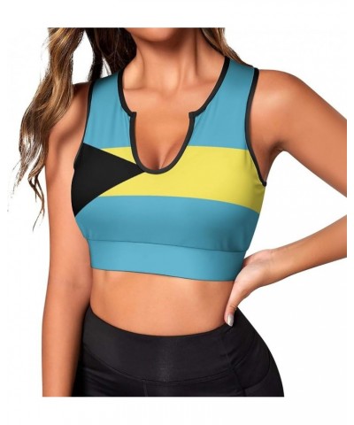 Argentina Flag Womens Sports Bra Padded Yoga Workout Crop Tank Tops Strappy Camisole Yoga Top Style-1 $10.54 Lingerie