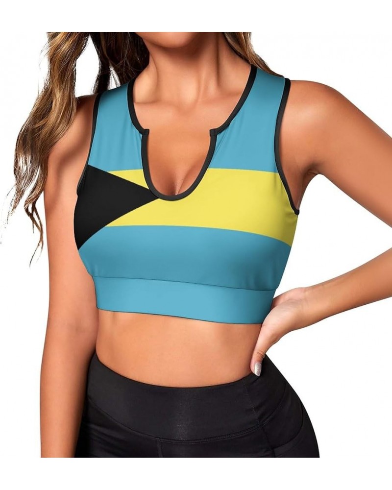 Argentina Flag Womens Sports Bra Padded Yoga Workout Crop Tank Tops Strappy Camisole Yoga Top Style-1 $10.54 Lingerie