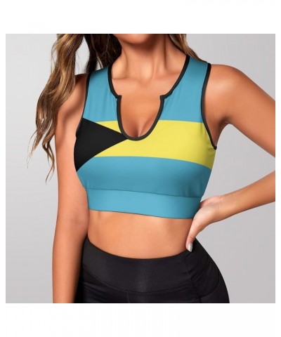 Argentina Flag Womens Sports Bra Padded Yoga Workout Crop Tank Tops Strappy Camisole Yoga Top Style-1 $10.54 Lingerie