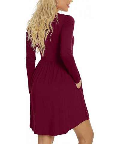 Summer Sleeveless Dresses for Women Beach Tshirt Sundress Casual Pockets Boho Tank Dress B-wine Red $10.24 Swimsuits