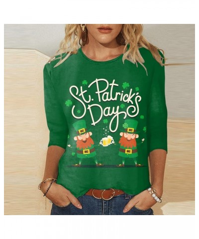 St Patricks Day Shirt Women Clover Printing Crew Neck Pullover Sweatshirt Raglan Lightweight Vintage Shamrock Tops G_green $5...