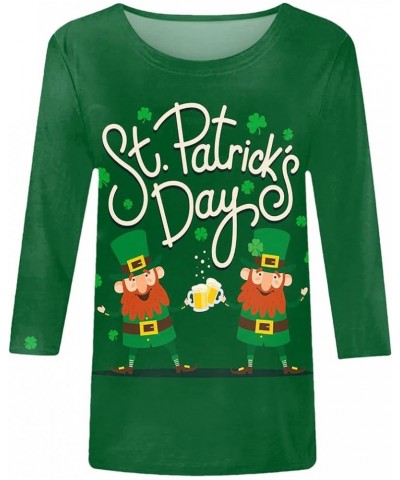 St Patricks Day Shirt Women Clover Printing Crew Neck Pullover Sweatshirt Raglan Lightweight Vintage Shamrock Tops G_green $5...