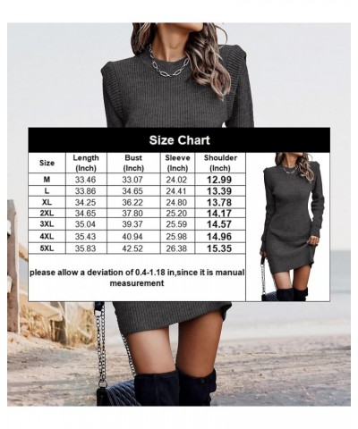 Women 2023 Sweater Dress Mini Bodycon Long Sleeve Ruffle Shoulder Slim Fit Crew Neck Ribbed Knit Pullover S-5XL Purple $17.84...