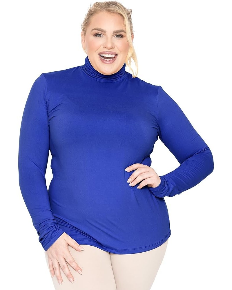 Women's Plus Size Relaxed and Regular Turtleneck | XL - 7X Regular Fit Royal Blue $16.19 Sweaters