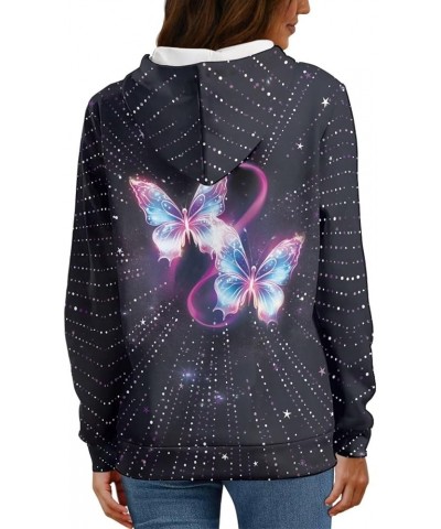 Women Pullover Sweatshirt Pockets Long Sleeve Oversized Hoodies XS-4XL Butterfly $15.39 Hoodies & Sweatshirts