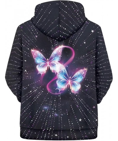 Women Pullover Sweatshirt Pockets Long Sleeve Oversized Hoodies XS-4XL Butterfly $15.39 Hoodies & Sweatshirts