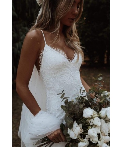 Women's V Neck Wedding Dresses Mermaid Lace Applique Bridal Gown Wz02-white $37.51 Dresses