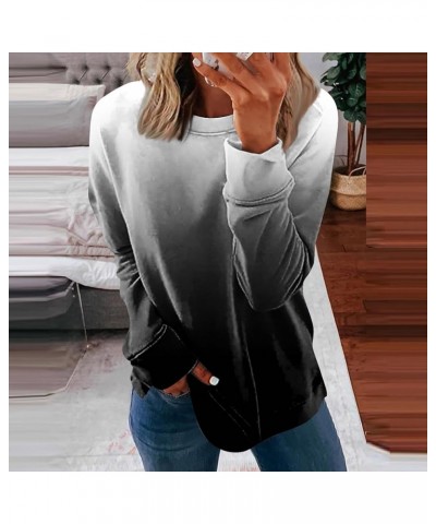 Cute Tops for Women Long Sleeve Printing Pullover Tops Comfy Dressy Round Neck T Shirt Loose Fit Sweatshirts 4-black $4.76 Ac...