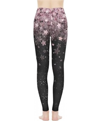 Women Yoga Pants Tummy Control Workout Leggings Stretch Fitness Tights Butt Lifting Cherry Blossom Sakura $11.20 Leggings