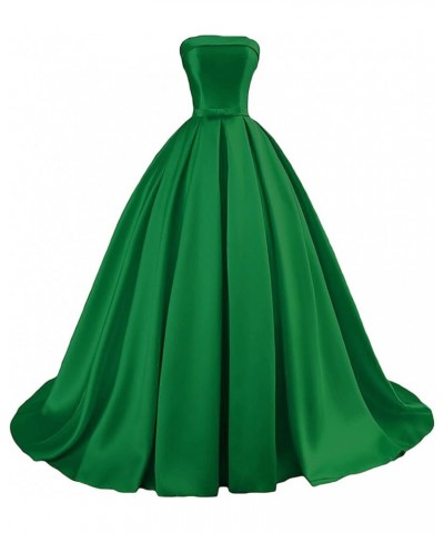 Women's Strapless Prom Dress Ball Gown Formal Evening Gowns 2023 Long Satin Prom Gowns Green $33.60 Dresses