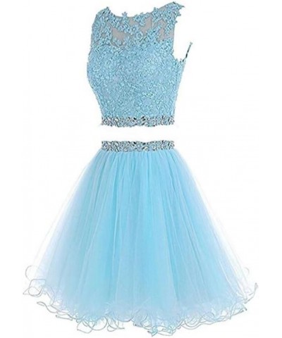 Women's Appliques Beaded Prom Dress Short 2 Piece Teens Homecoming Dresses Party Cocktail Gown Grape $35.74 Dresses