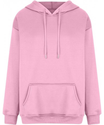 Hoodies for Women Trendy Y2K Oversize Plain Long Sleeve Sweatshirts Casual Hood With Pocket Workout Outdoor Hoodies 06pink $5...