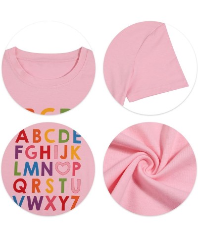 Teacher Shirts for Woman Summer Cute Graphic Tops Kindergarten Teacher Gift T-Shirt Casual Tees Tops C-pink $12.41 T-Shirts