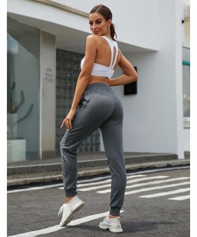 Women's Cotton Sweatpants with Pockets Athletic Drawstring Joggers Casual Sweat Pants 01-long-dark Grey $14.51 Activewear