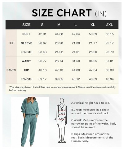 Women's 2 Piece Tracksuit Fall Outfits 2024 Long Sleeve Half Zip Sweatshirt Sweatpants Lounge Set Sweatsuits Solid Light Gree...