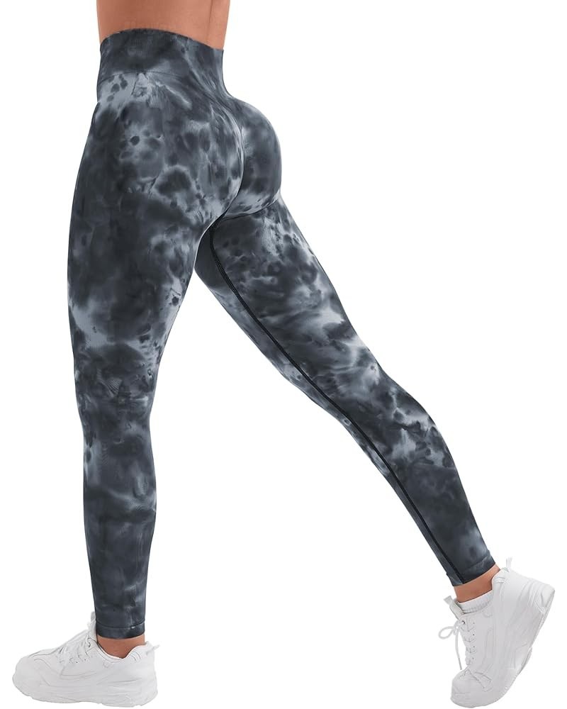 Tie Dye Seamless Leggings for Women High Waist Yoga Pants, Scrunch Butt Lifting Elastic Tights 1 Tie Dye-3 Cosmic Grey $16.42...