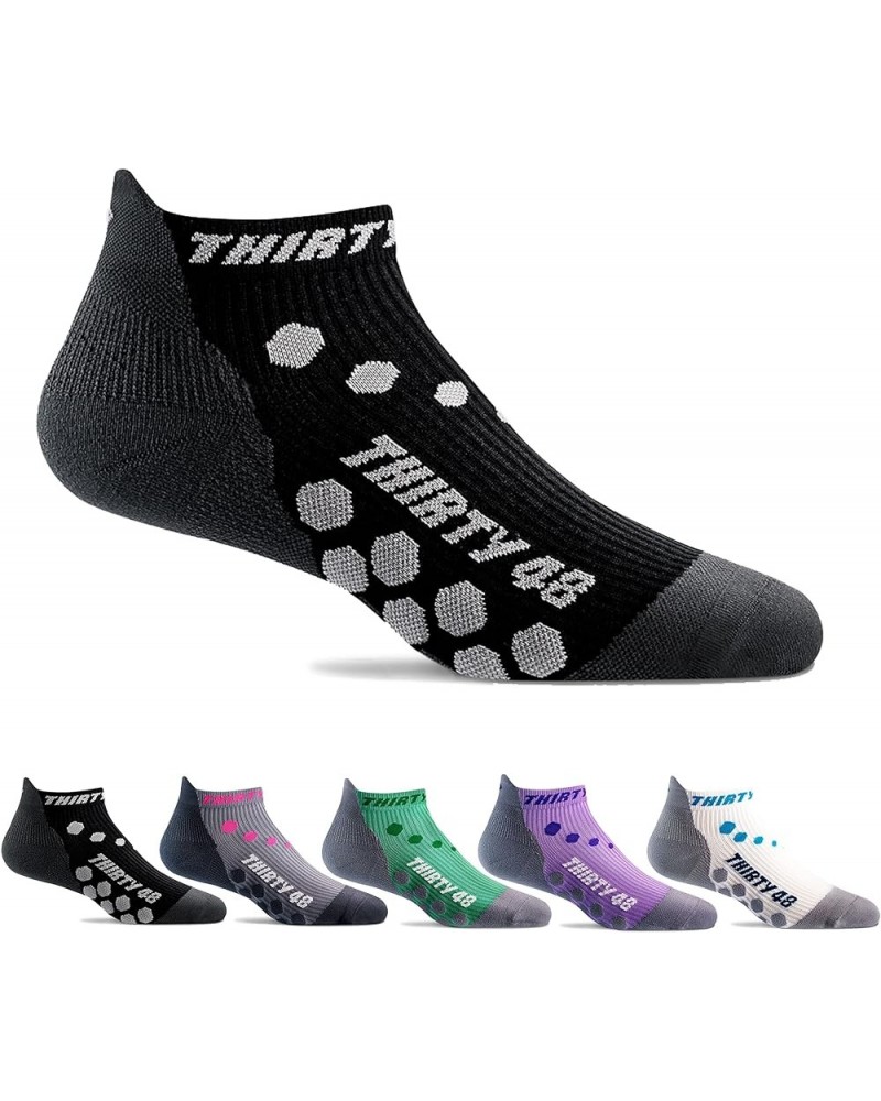 Compression Low Cut Running Socks for Men and Women | 15-20mmHg Compression X-Large [1 Pair] Black/Gray $9.81 Activewear