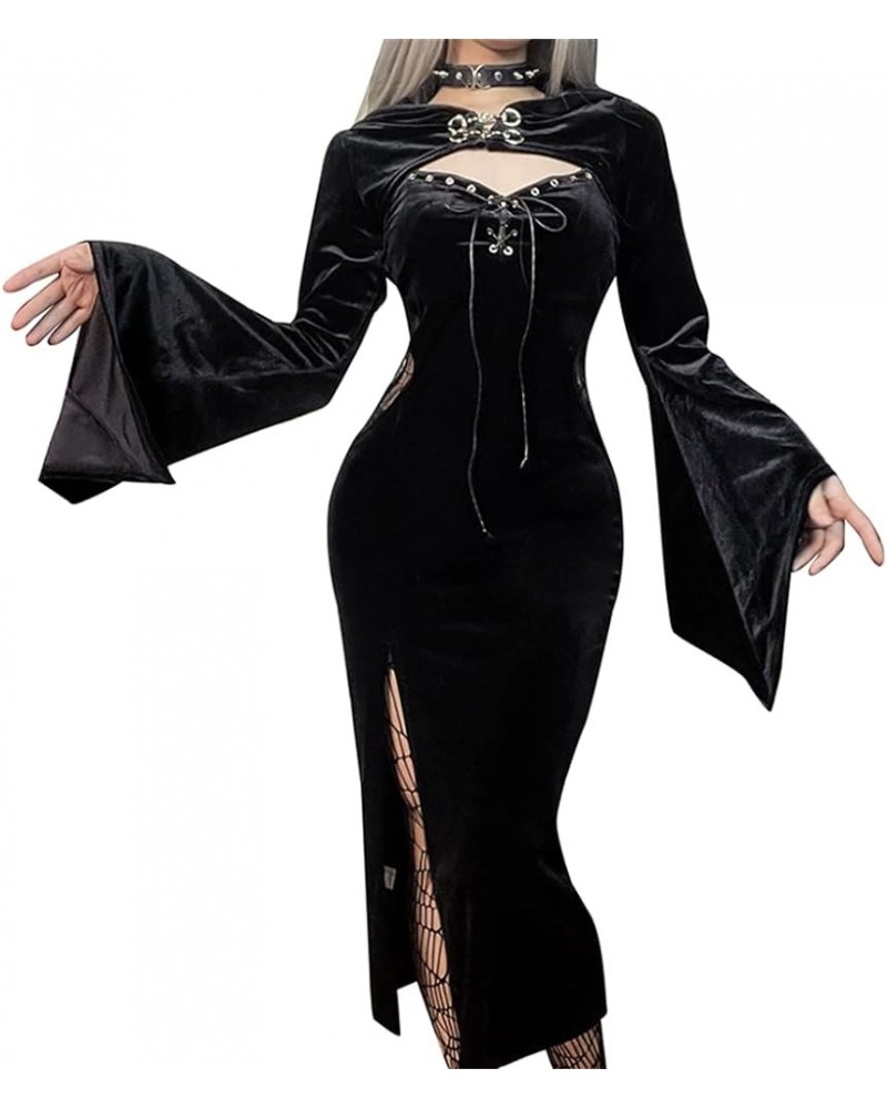 Goth Dress for Women Fashion Alt Gothic Punk Trendy Dresses Black 3 $25.95 Dresses