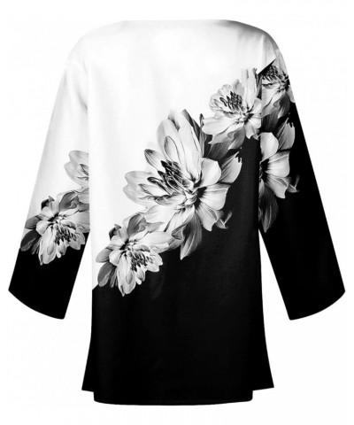 Womens 2024 Summer Floral Printed Cardigan Long Sleeve Kimono Loose Cover Up Casual Blouse Tops Cruise Outfits A White $9.43 ...