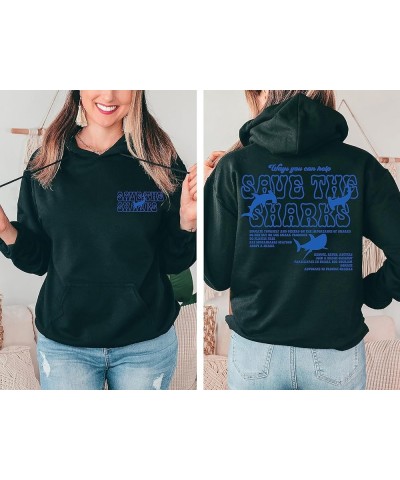 Save The Sharks Hoodie, Surfing Hoodie, Shark Lover Gift, Respect The Locals Hoodie, Shirt Ocean Shirt, Shark Hoodie Dark Hea...