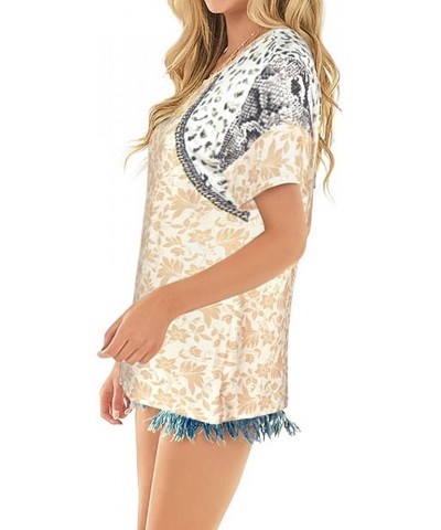 Women's Summer Tops Raglan Short Sleeve T Shirts Leopard Casual Tunic Tops T2 $10.25 Tops