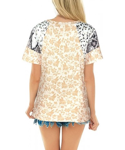 Women's Summer Tops Raglan Short Sleeve T Shirts Leopard Casual Tunic Tops T2 $10.25 Tops