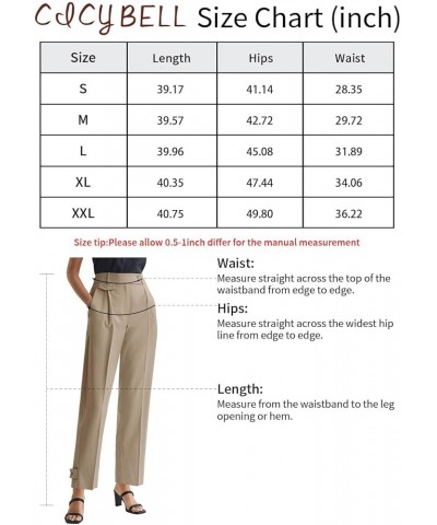 Women's High Waisted Dress Pants Straight Leg Business Work Trousers Cropped Pants with Pockets Olive Green $18.62 Pants