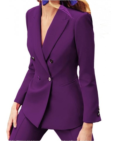 Women's Business Suit Double Breasted Slim Fit 2 Piece Work Lady Blazer Jacket,Pant Suits Olive Green $35.65 Suits