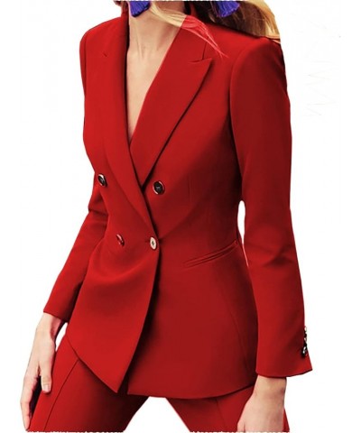 Women's Business Suit Double Breasted Slim Fit 2 Piece Work Lady Blazer Jacket,Pant Suits Olive Green $35.65 Suits