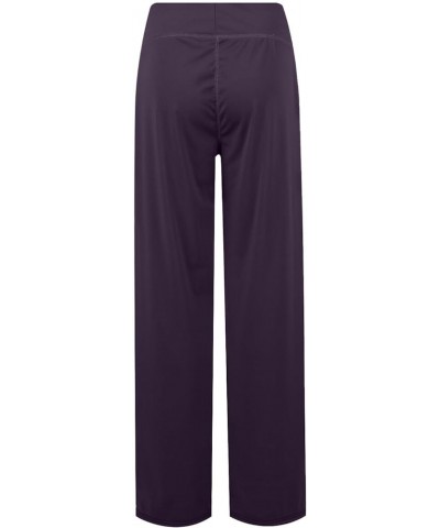 Flare Yoga Pants with Pockets for Women High Waisted Wide Leg Sweatpants Comfy Lightweight Straight Leg Yoga Trousers A04-dar...