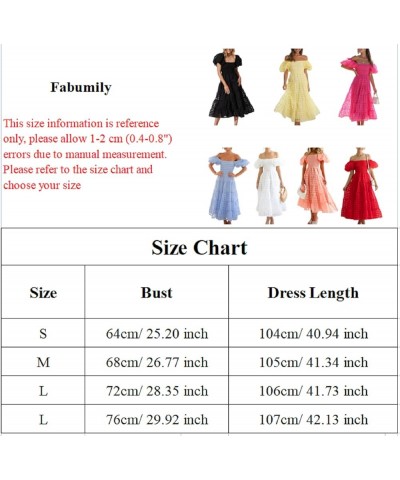 Women's Boho Floral Print Summer Dress Square Neck Puff Sleeve Split A Line Maxi Dress Casual Vintage Ruched Long Dress M- Wh...